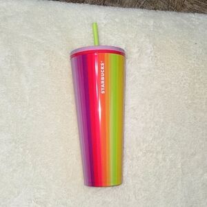 Starbucks Multicolor Striped Tumbler with Straw